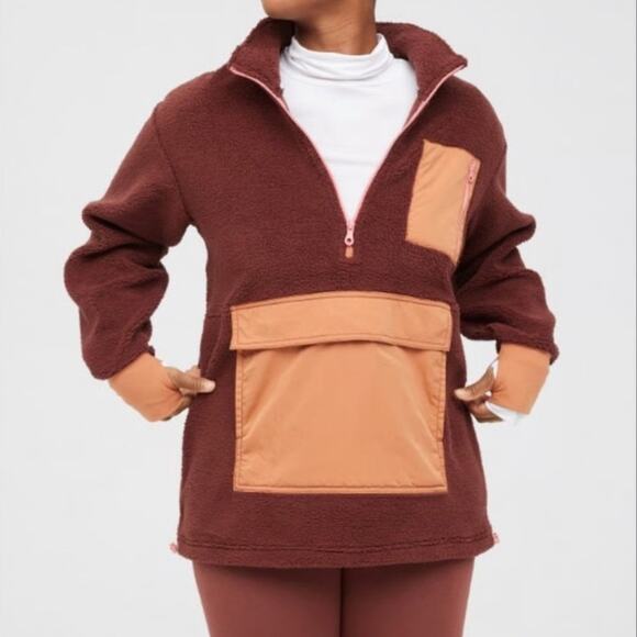 aerie Jackets & Blazers - Aerie Brown and Tan Teddy Jacket with Cozy Fleece